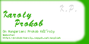 karoly prokob business card